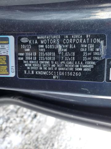 2016 KIA SEDONA EX KNDMC5C11G6156260