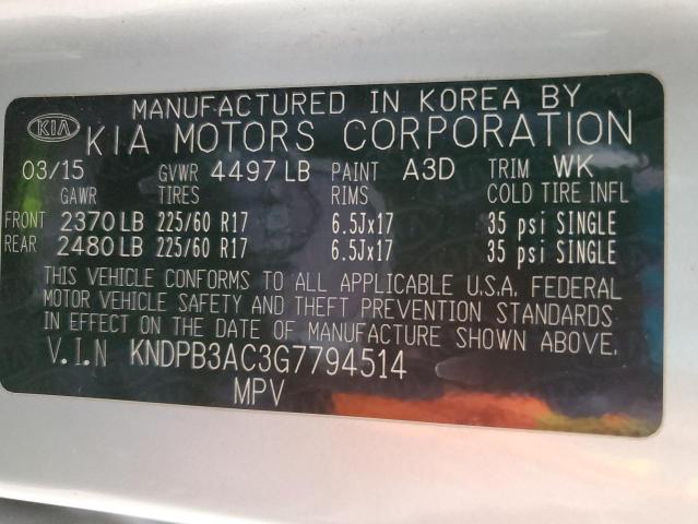 2016 KIA SPORTAGE L - KNDPB3AC3G7794514