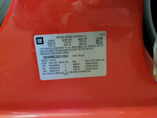 2016 CHEVROLET SILVERADO 1GCVKREC2GZ419562