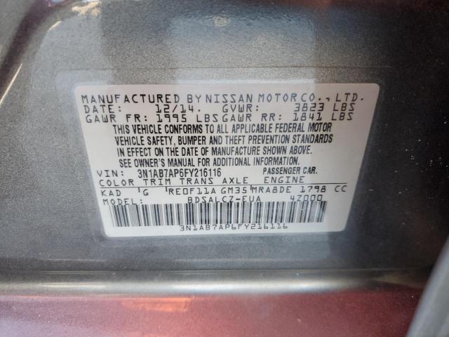 VIN 3N1AB7AP6FY216116 2015 NISSAN SENTRA no.12