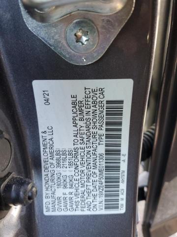 2021 HONDA INSIGHT EX 19XZE4F50ME011306