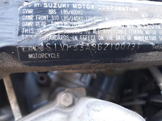 2006 SUZUKI SV650 JS1VP53A862100731