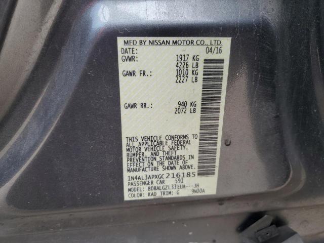 2016 NISSAN ALTIMA 2.5 - 1N4AL3APXGC216185