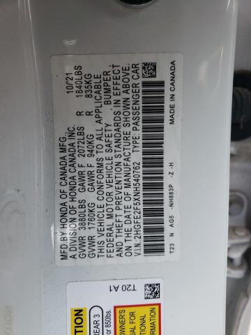 2022 HONDA CIVIC SPOR - 2HGFE2F5XNH540762