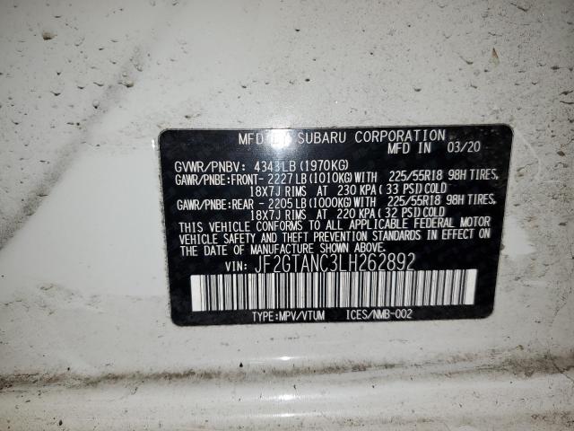 2020 SUBARU CROSSTREK - JF2GTANC3LH262892