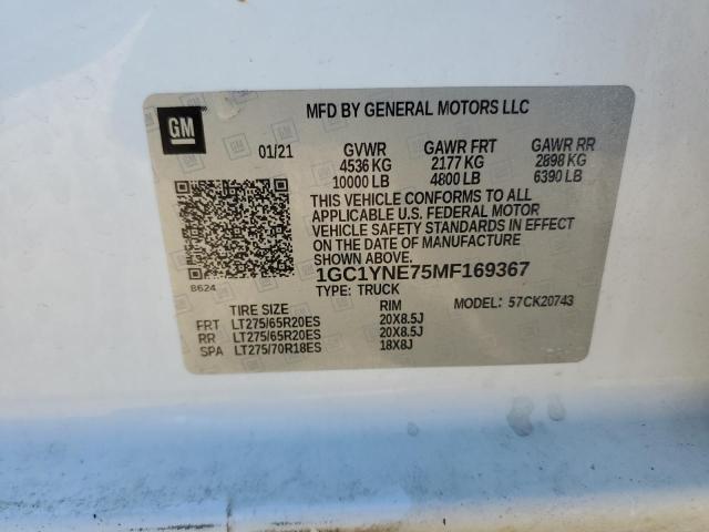 2021 CHEVROLET SILVERADO - 1GC1YNE75MF169367