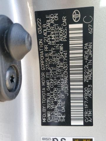 2022 TOYOTA COROLLA LE JTDEPMAE0N3017941