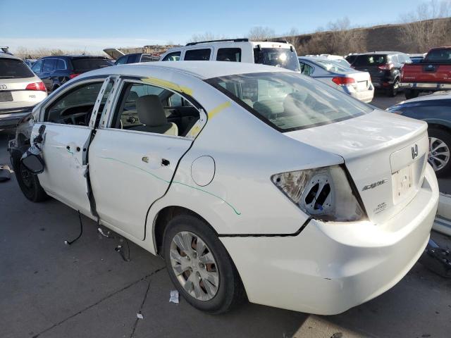 HONDA CIVIC LX 2012 white  gas 2HGFB2F54CH324055 photo #3