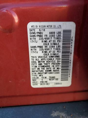 2016 NISSAN ROGUE S JN8AT2MT1GW013394