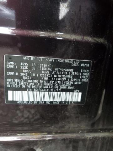 2017 SUBARU OUTBACK TO - 4S4BSATCXH3257171