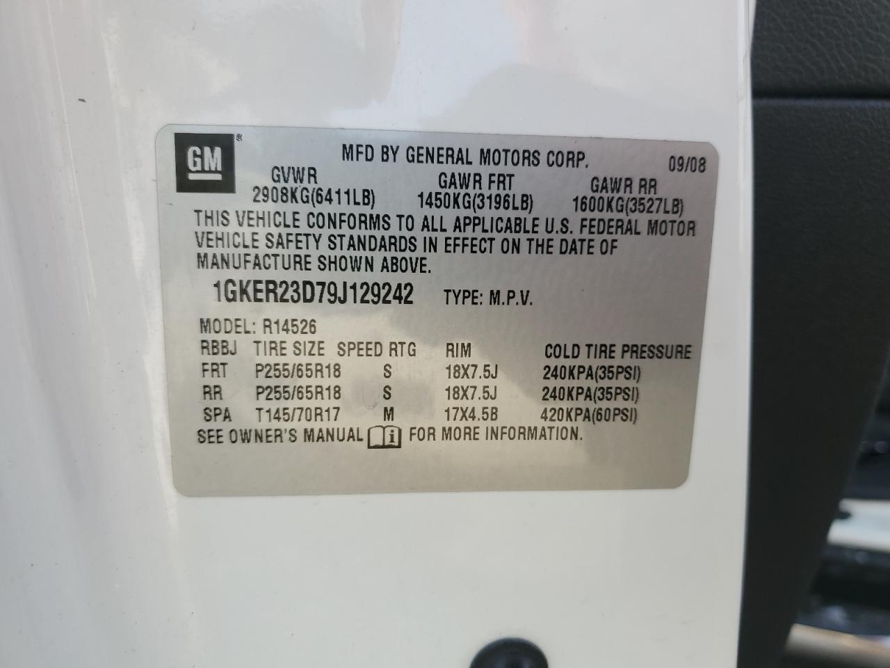 Lot #3115905464 2009 GMC ACADIA SLT