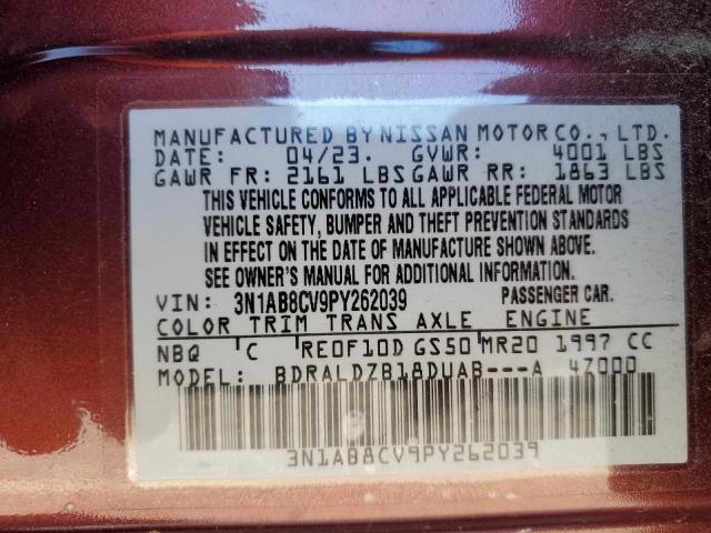 2023 NISSAN SENTRA SV - 3N1AB8CV9PY262039