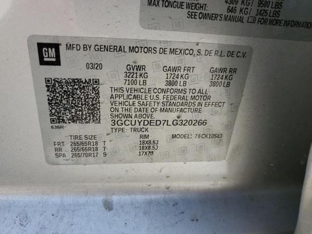2020 CHEVROLET SILVERADO - 3GCUYDED7LG320266