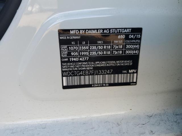 2015 MERCEDES-BENZ GLA 250 - WDCTG4EB7FJ133247