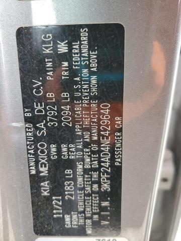 2022 KIA FORTE FE 3KPF24AD4NE429640