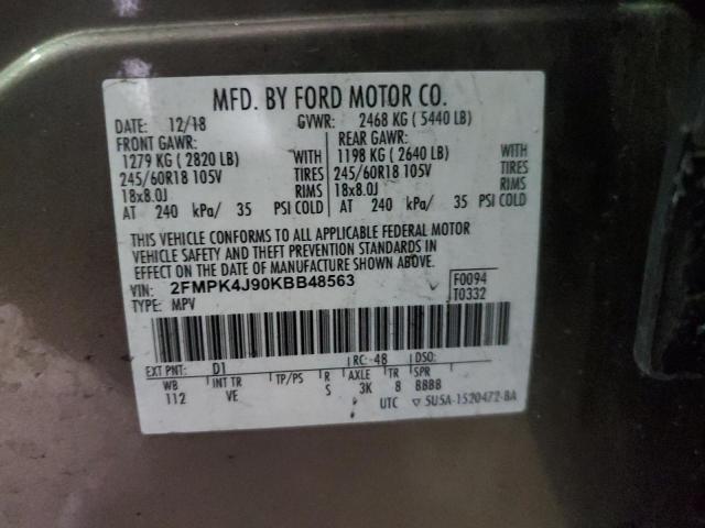 2019 FORD EDGE SEL - 2FMPK4J90KBB48563