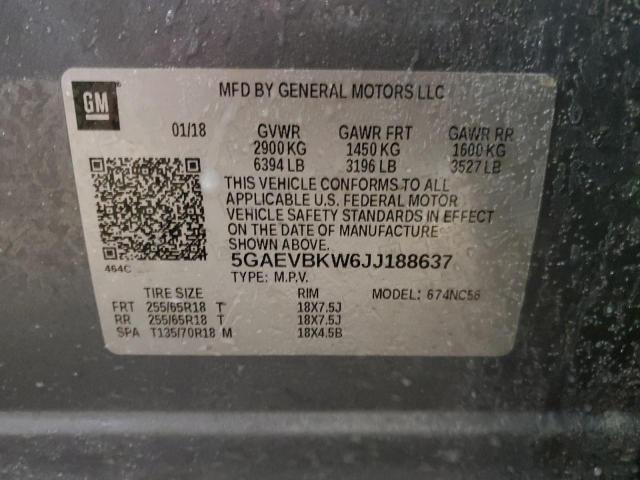 2018 BUICK ENCLAVE PR - 5GAEVBKW6JJ188637