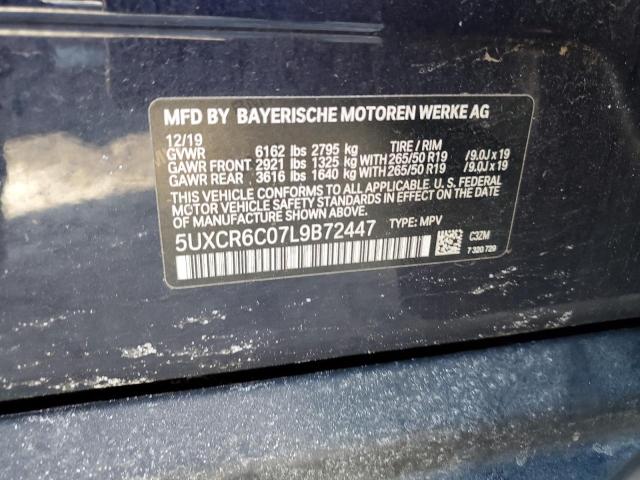 2020 BMW X5 XDRIVE4 - 5UXCR6C07L9B72447