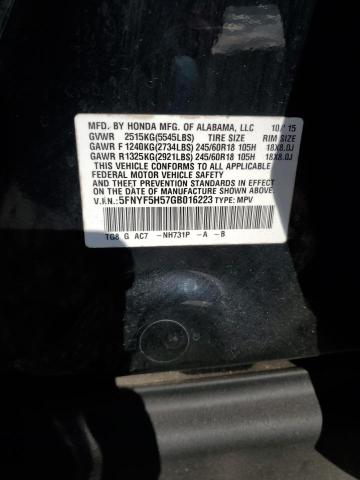 2016 HONDA PILOT EXL - 5FNYF5H57GB016223