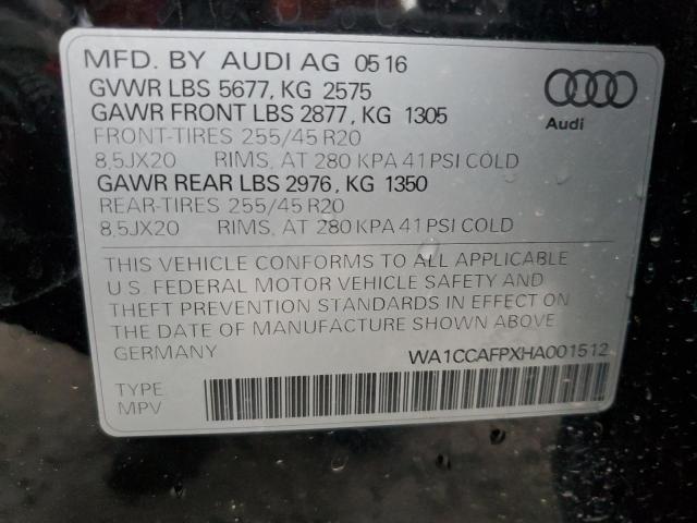 2017 AUDI SQ5 PREMIU WA1CCAFPXHA001512