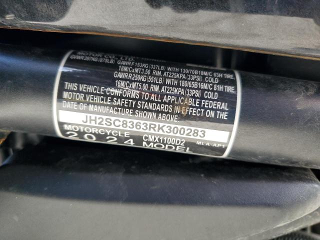 2024 HONDA CMX1100 T JH2SC8363RK300283