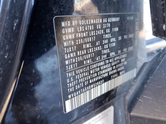 2011 VOLKSWAGEN TIGUAN - WVGAV7AX8BW526527