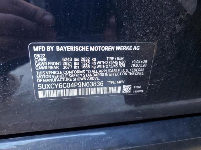 2023 BMW X6 XDRIVE4 - 5UXCY6C04P9N63836