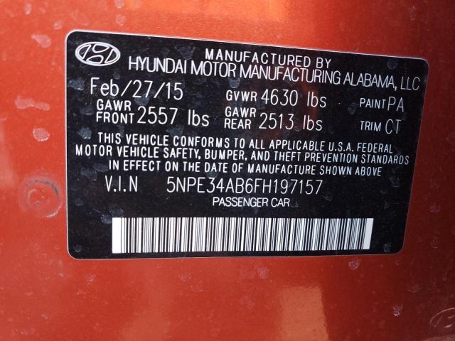 2015 HYUNDAI SONATA SPO - 5NPE34AB6FH197157