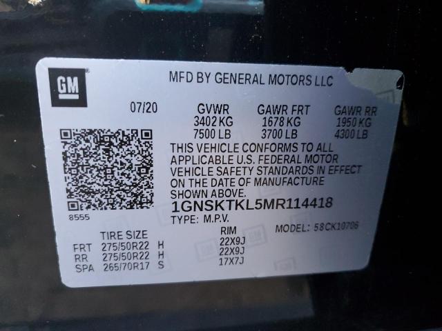 2021 CHEVROLET TAHOE K150 1GNSKTKL5MR114418