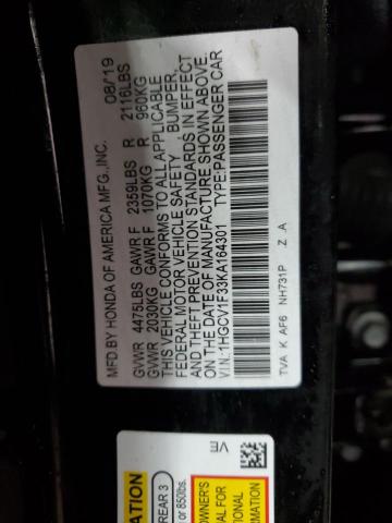 2019 HONDA ACCORD SPO - 1HGCV1F33KA164301