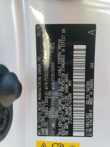 2019 LEXUS RX 350 BAS 2T2ZZMCA8KC142688