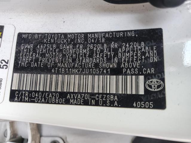 2018 TOYOTA CAMRY L - 4T1B11HK7JU105741