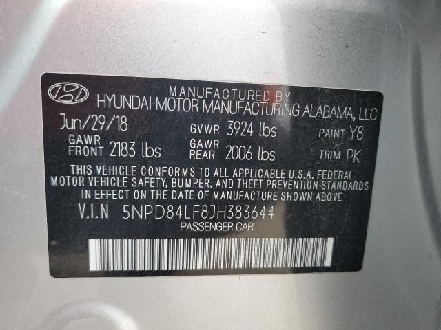 2018 HYUNDAI ELANTRA SEL 5NPD84LF8JH383644