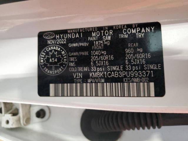 2023 HYUNDAI KONA ESSEN KM8K1CAB3PU993371