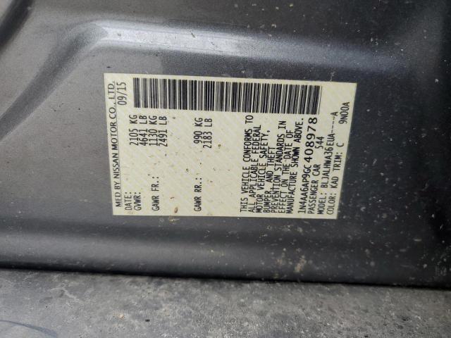 2016 NISSAN MAXIMA 3.5 - 1N4AA6AP9GC408978