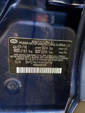 2017 HYUNDAI ELANTRA SE 5NPD74LF4HH104719