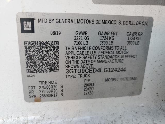 2020 GMC SIERRA K15 3GTU9CED4LG124244