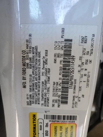 2016 FORD FUSION SE - 1FA6P0H72G5114589
