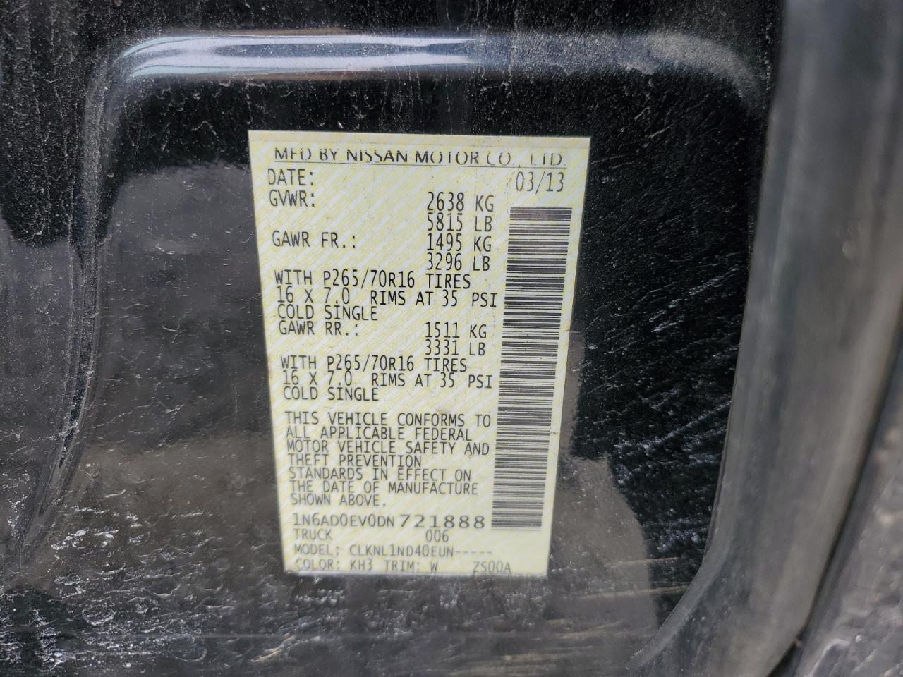 Lot #3316007764 2013 NISSAN FRONTIER S