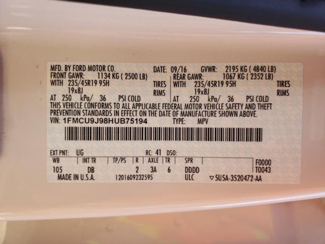 2017 FORD ESCAPE TIT 1FMCU9J98HUB75194