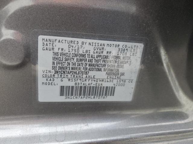 2017 NISSAN VERSA S - 3N1CN7AP2HL870787