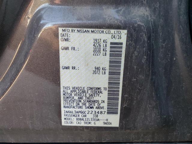 2016 NISSAN ALTIMA 2.5 - 1N4AL3AP6GC223487