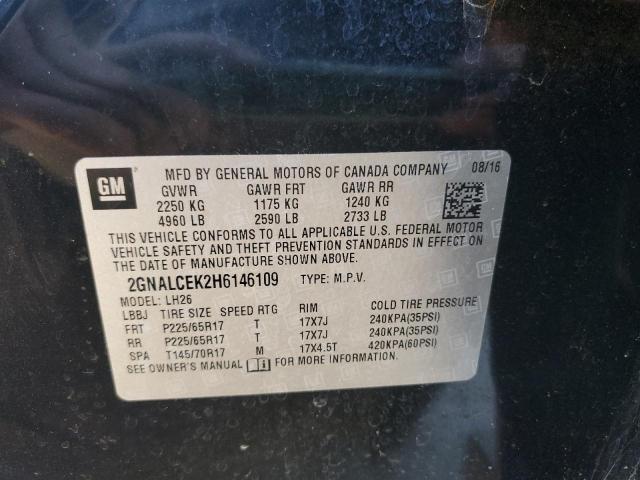 2017 CHEVROLET EQUINOX LT - 2GNALCEK2H6146109