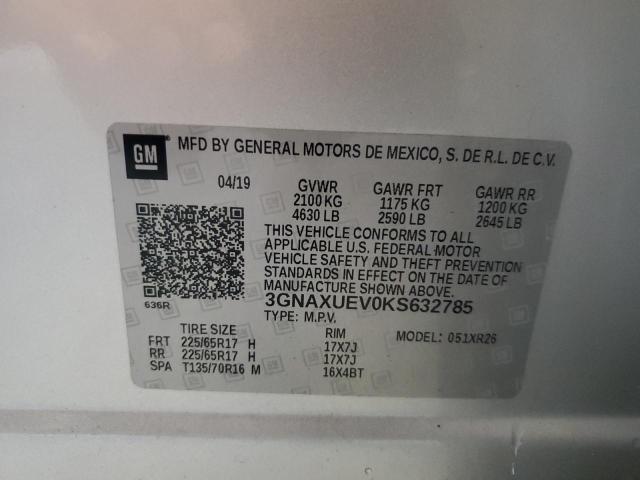 2019 CHEVROLET EQUINOX LT - 3GNAXUEV0KS632785