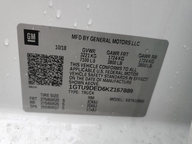 2019 GMC SIERRA K15 - 1GTU9DED6KZ167889