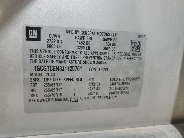 2018 CHEVROLET COLORADO L 1GCGTCEN3J1125761