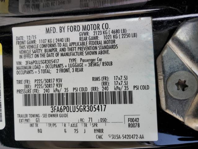 2016 FORD FUSION SE 3FA6P0LU5GR305417