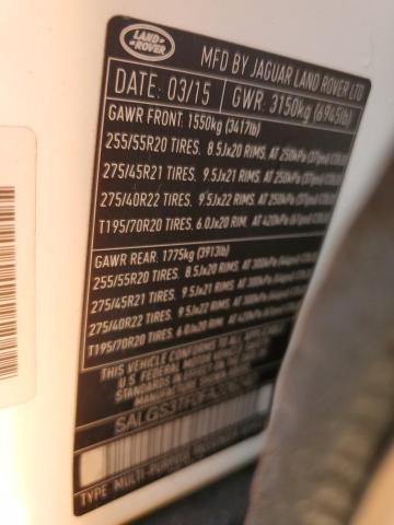2015 LAND ROVER RANGE ROVE - SALGS3TF0FA226240