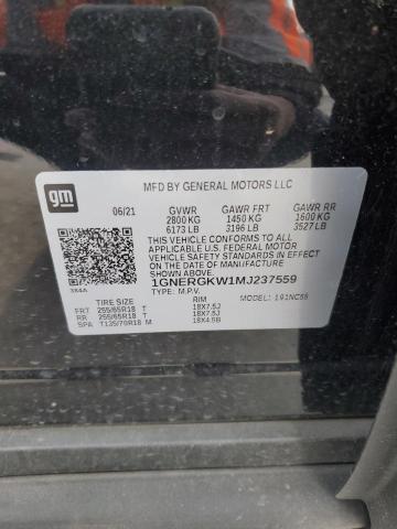 2021 CHEVROLET TRAVERSE L - 1GNERGKW1MJ237559