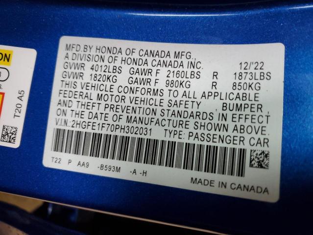 2HGFE1F70PH302031 2023 HONDA CIVIC